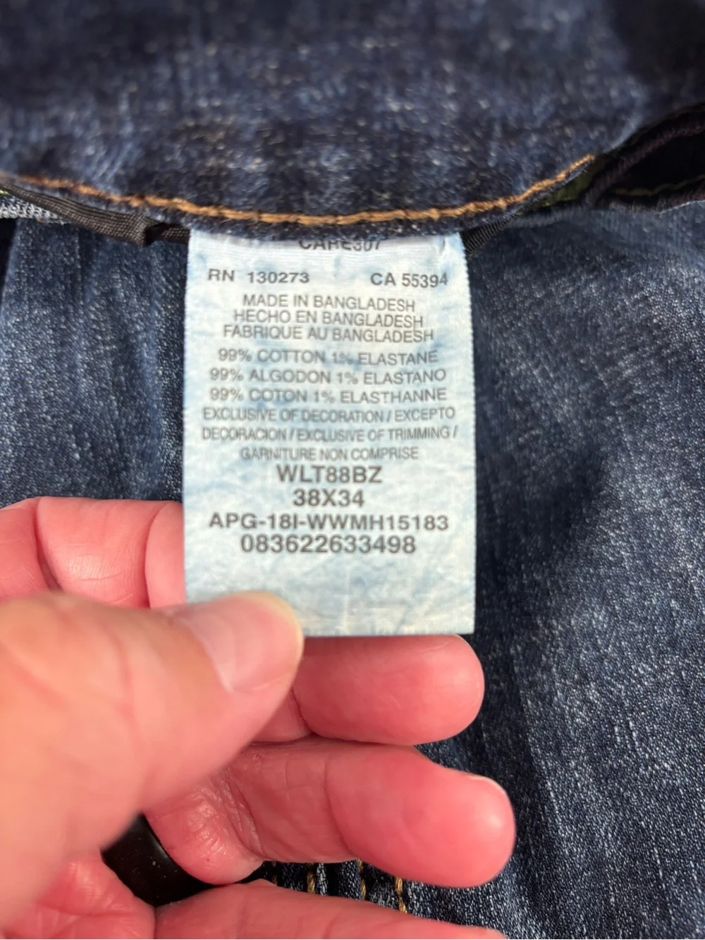 Wrangler retro slim straight Jeans Men 38x34 Blue Denim Stretch WLT88BZ Whiskere